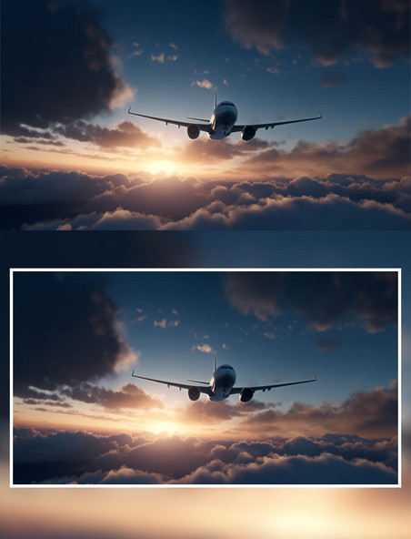 仰视图云层上飞机交通工具摄影感