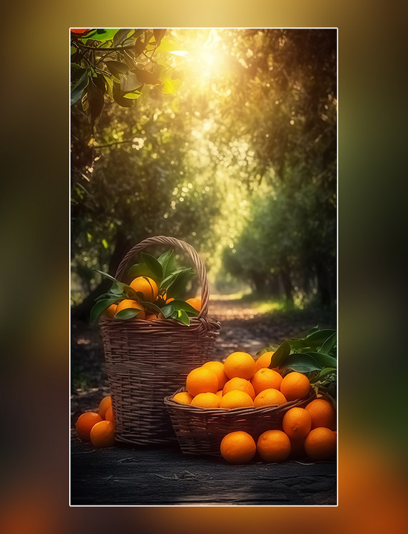 橙子园摄影图超级清晰水果农场新鲜果实成熟的橙子在果园的树上新鲜橙子