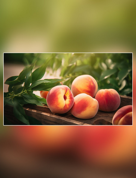 桃子园摄影图水果农场新鲜桃子挂满果实蜜桃树新鲜多汁