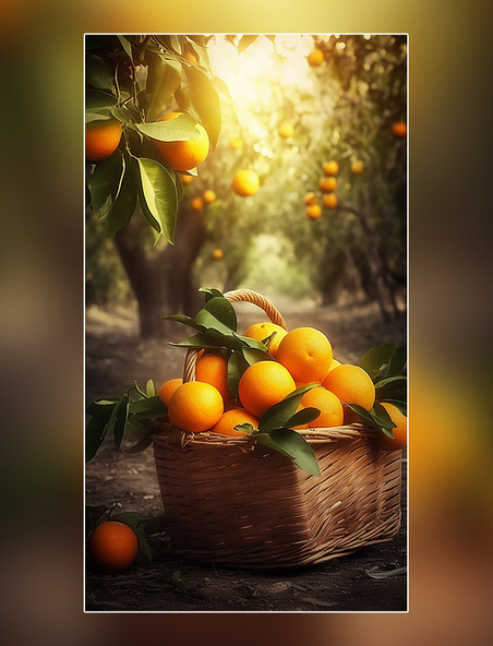 橙子园水果农场摄影图果实成熟的橙子在果园的树上新鲜橙子