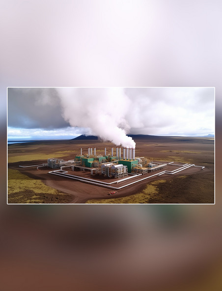 地热能摄影图新能源地热发电站