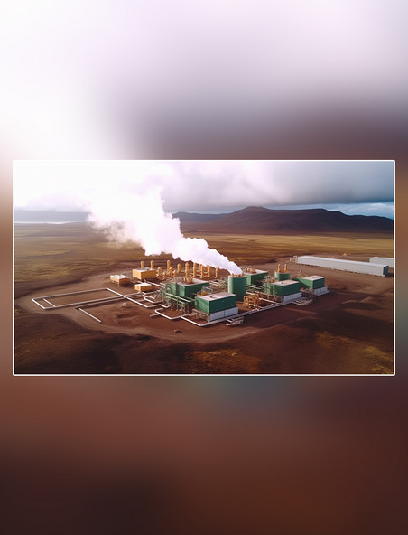 新能源地热发电站地热能摄影图