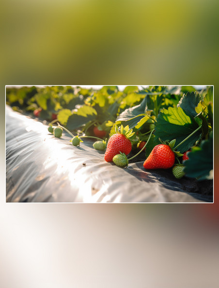 草莓水果甜甜的新鲜草莓采摘季成熟水果草莓基地水果农场摄影图超级清晰