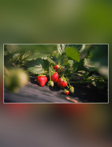 草莓水果草莓基地水果农场成熟水果新鲜草莓摄影图超级清晰