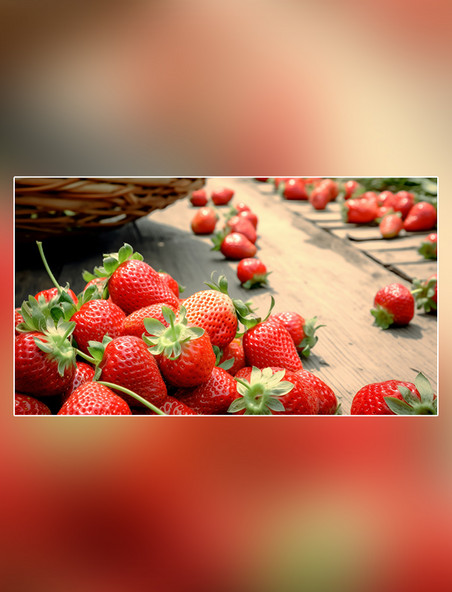 甜甜的新鲜草莓采摘季成熟水果草莓基地水果