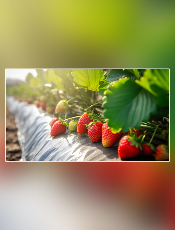 草莓水果甜甜的新鲜草莓采摘季成熟水果