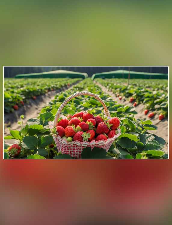 草莓水果甜甜的新鲜草莓采摘农产品