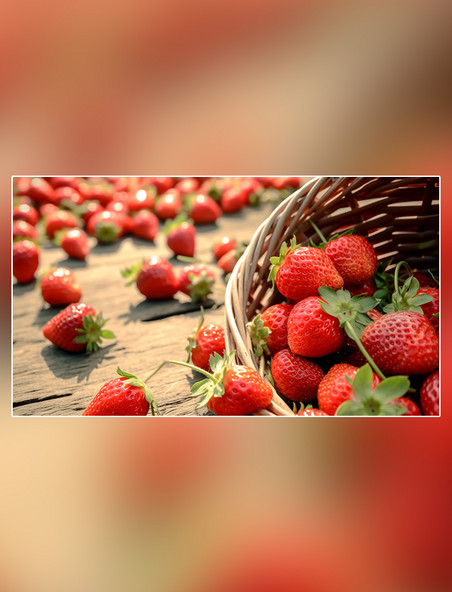 成熟水果草莓基地水果农场摄影图超级清晰