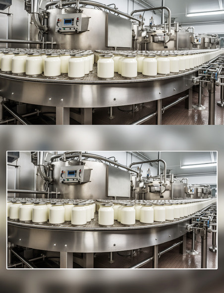 牛奶自动化生产线工厂摄影流水线