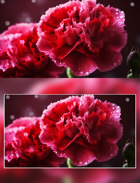 玫红色康乃馨花朵摄影