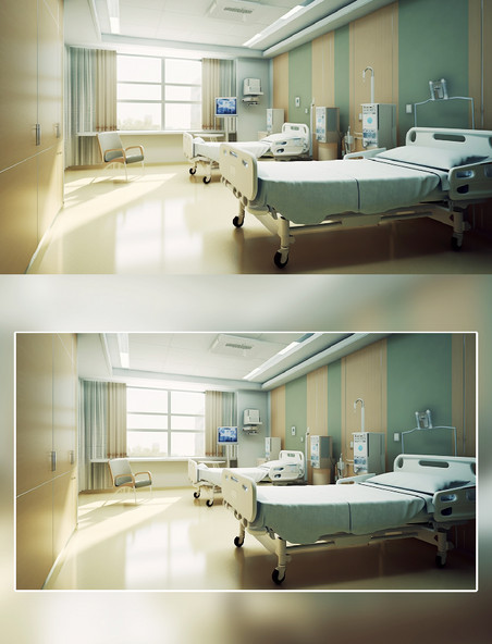 医院双人病房装维摄影医疗医院