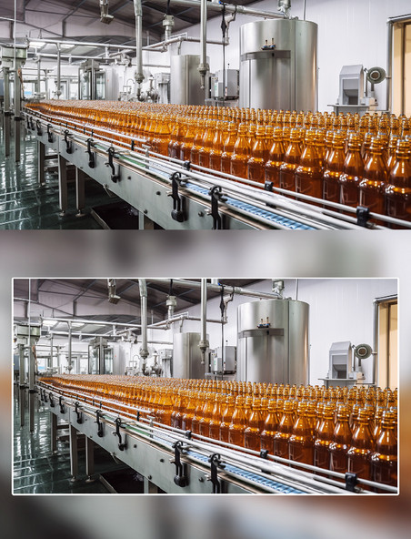 自动化生产线饮料工厂摄影流水线