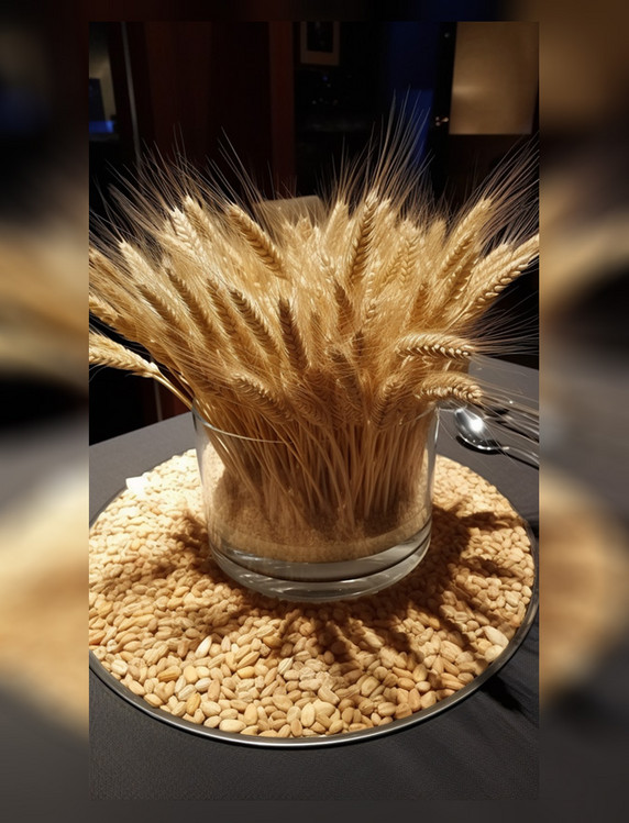 圈起来的稻草小麦农副产品谷物摄影感 
