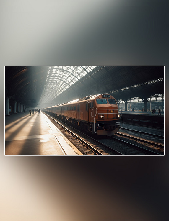 火车广阔视角摄影图交通工具轨道铁轨