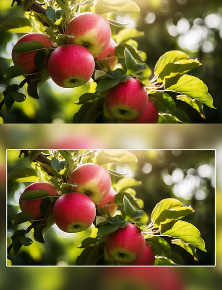 苹果绿叶果树果园摄影