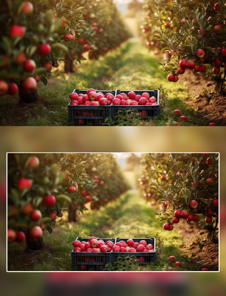 苹果果树农场农副产品摄影采摘