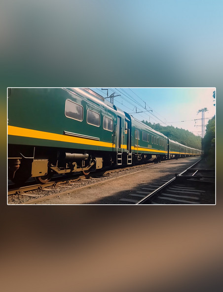 摄影图火车交通工具轨道铁轨广阔视角