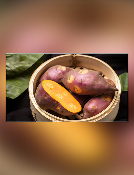 摄影图超级清晰高细节红薯地瓜蔬菜美食白天小吃