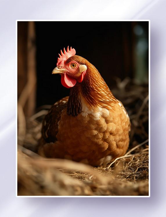 农场里的一只老母鸡高清摄影家禽动物牲畜