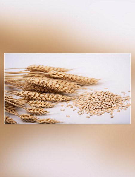 小麦麦穗成熟黄金植物白天小麦麦田生长粮食摄影图