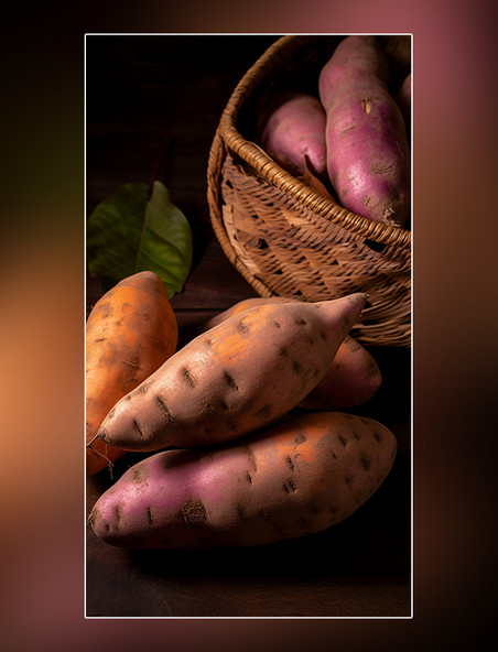 摄影图超级清晰高细节蔬菜美食地瓜红薯白天小吃
