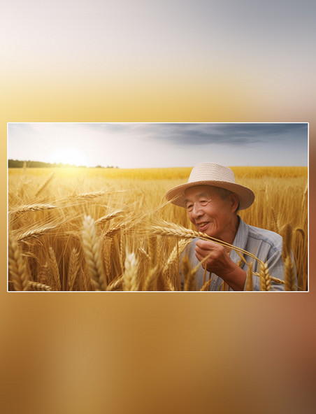 粮食面粉小麦麦穗成熟黄金植物白天摄影图