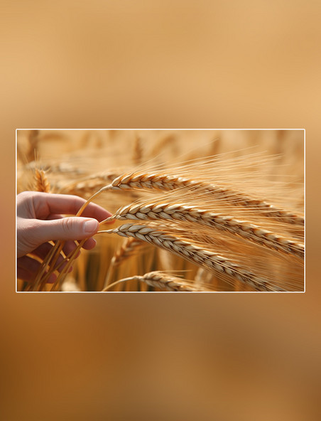 小麦麦田生长粮食面粉小麦麦穗成熟黄金植物白天摄影图