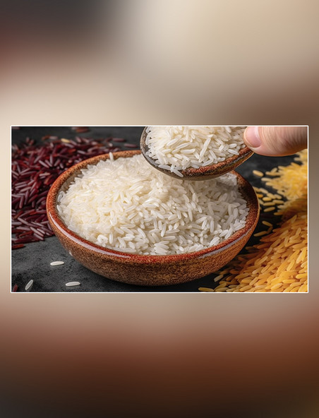 粮食米饭主食白色食材大米营养米饭摄影图