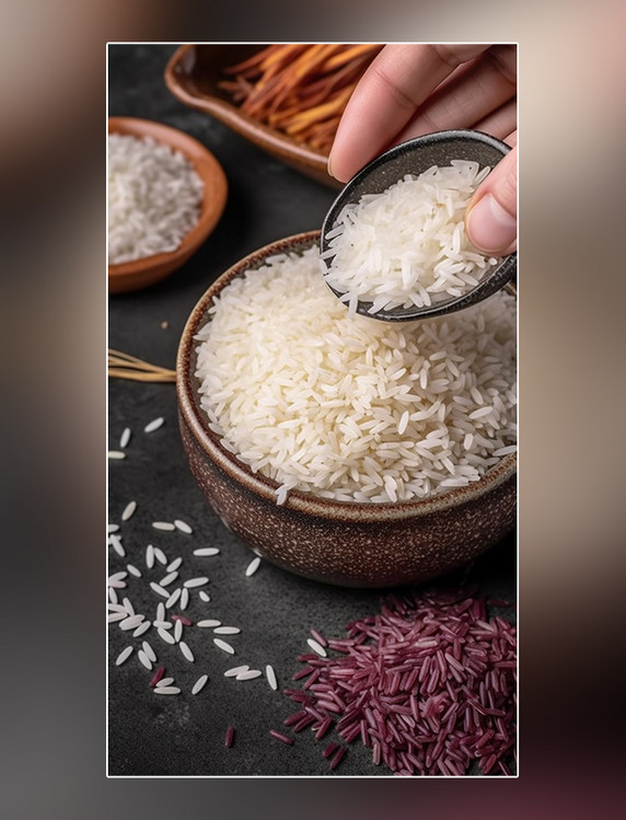 白色食材摄影图超级清晰粮食米饭主食大米营养米饭