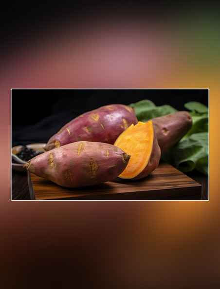 摄影图超级清晰高细节地瓜红薯蔬菜美食白天小吃
