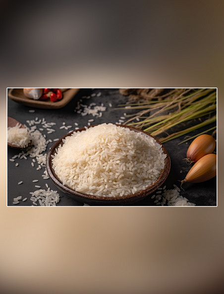 粮食米饭主食白色食材大米