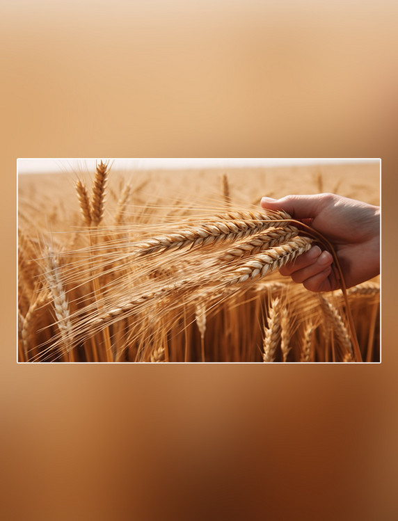 摄影图小麦麦田生长粮食面粉小麦麦穗成熟黄金植物白天