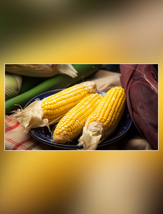 玉米新鲜食材玉米果蔬粮食农作物谷物摄影图超级清晰
