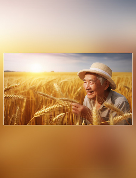 小麦麦穗成熟黄金植物白天摄影图小麦麦田生长粮食