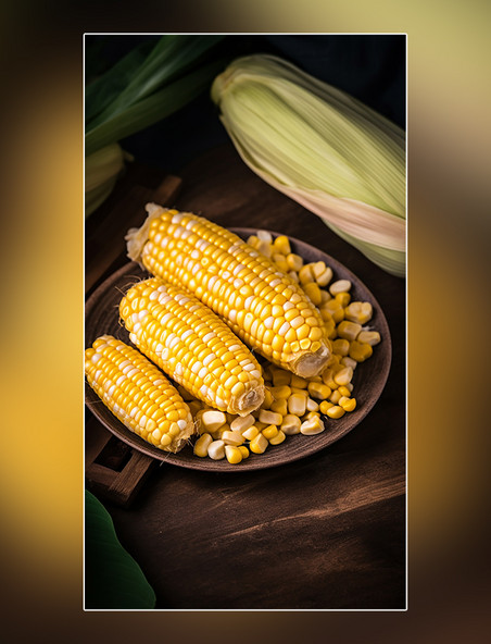 新鲜食材玉米果蔬粮食农作物谷物摄影图甜玉米