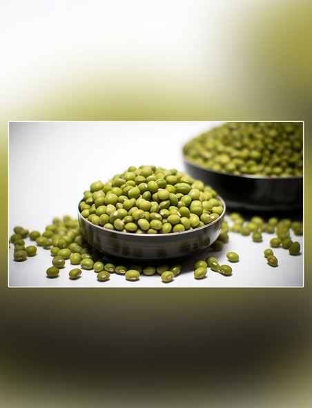 绿豆五谷杂粮食材绿豆粥豆类营养物质摄影图