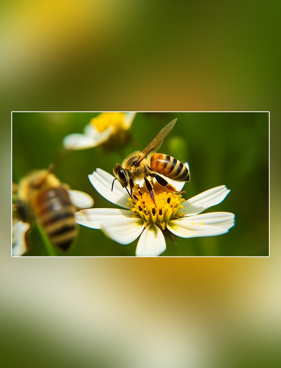 蜂巢摄影图花朵养蜂蜜蜂在采蜜春天