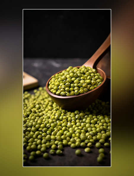 绿豆五谷杂粮食材绿豆粥豆类营养物质摄影图超级