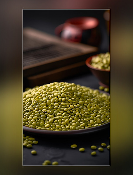 绿豆粥五谷杂粮豆类绿豆食材营养物质摄影图超级