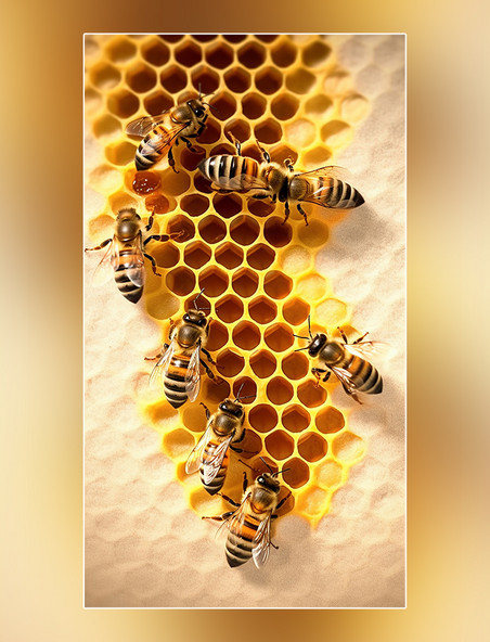 蜂巢花朵养蜂蜜蜂在采蜜摄影图春天