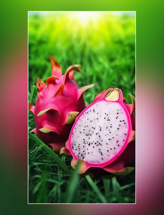 新鲜火龙果火龙果园水果摄影图超级清晰营养水果鲜甜水果农场