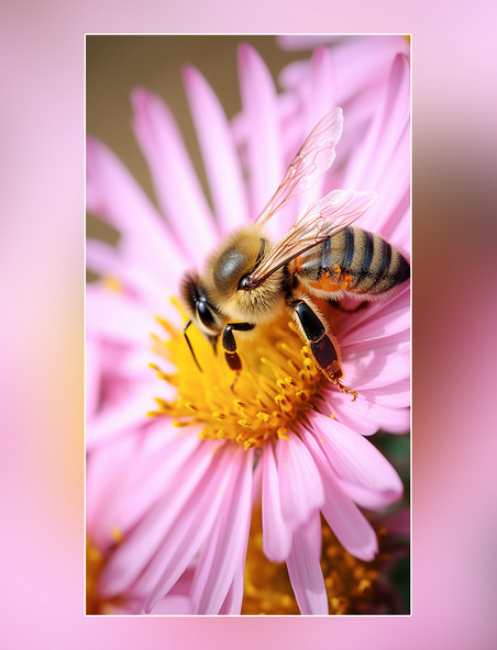 春天摄影图蜂巢花朵养蜂蜜蜂在采蜜