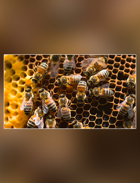 在采蜜春天摄影图蜂巢花朵养蜂蜜蜂