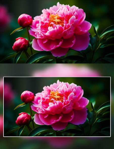 玫红色芍药花朵花卉摄影