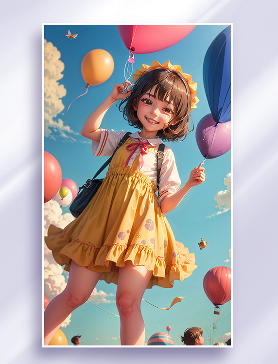 61儿童节快乐玩耍童年插画