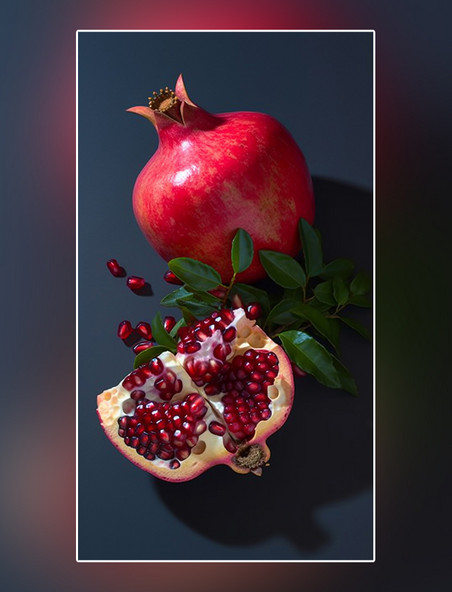 成熟水果特写石榴水果新鲜石榴摄影图超级清晰高细节红色软籽多汁