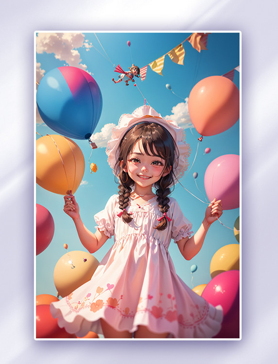 61儿童节礼物快乐玩耍插画