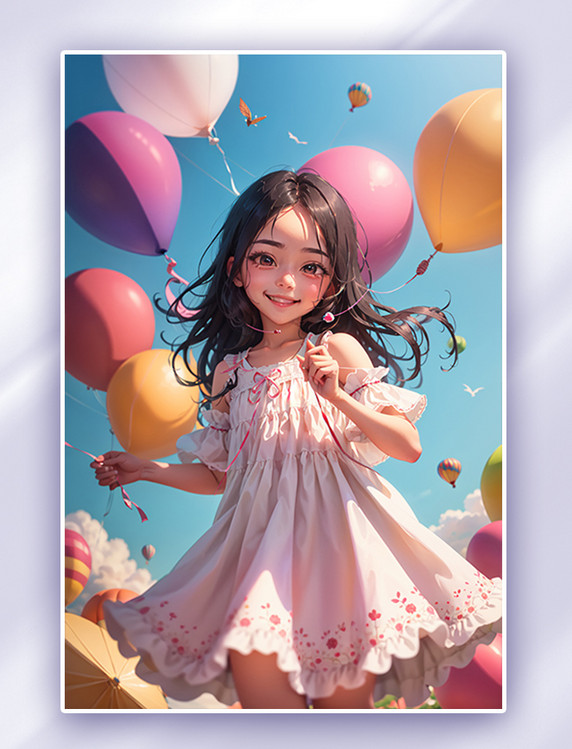 61儿童节快乐玩耍手绘插画