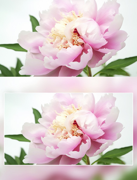 粉色芍药花朵盛开摄影