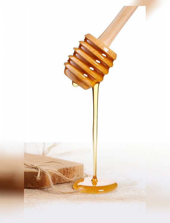 白色背景蜂蜜蜂蜜棒生态产品